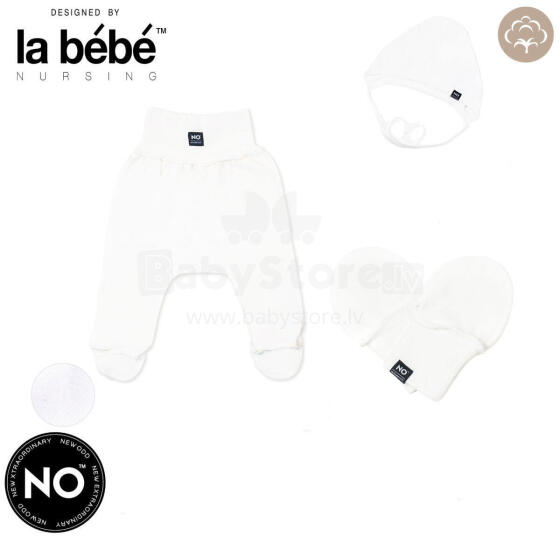 La Bebe™ Baby Set Art.9-07-34 White 3-piece baby set, 100% cotton