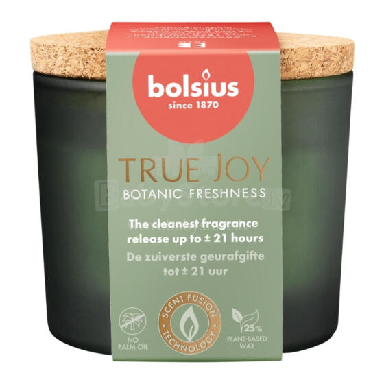 Candle aroma. glass gl. with cork True Joy &Oslash;66x83mm botanic freshness