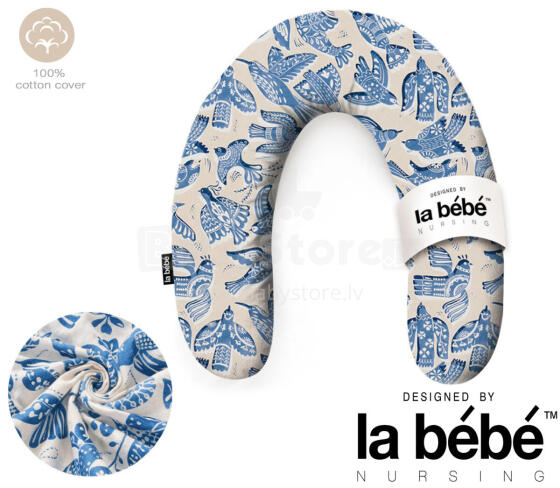 La Bebe™ Rich Maternity Pillow Art.90612661 Nordic Birds. hobuseraua rasedatele 30x104 cm