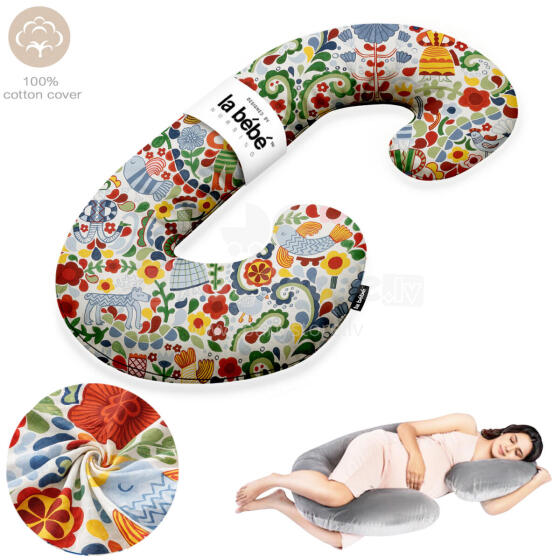 La Bebe™ Maternity Pillow Cotton Sì -Duo Art.60608156 Nordic Bloom. Multifunctional maternity pillow with memory foam filling