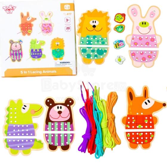 TOOKY TOY Puitmängu Loomade Lõngadega 5in1