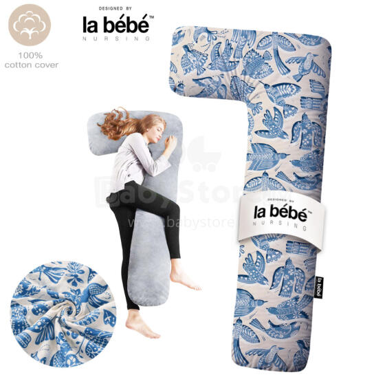 La Bebe™ Flopsy Cotton Nursing Maternity Pillow Art.90612661 Nordic Birds.