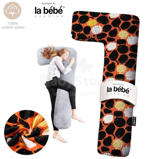 La Bebe™ Flopsy Cotton Nursing Maternity Pillow Art.30579834 Nordic Cats.