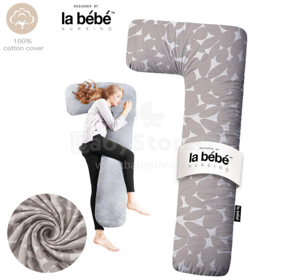 La Bebe™ Flopsy Cotton Nursing Maternity Pillow Memory foam Art.80579836 Nordic Pebbles.