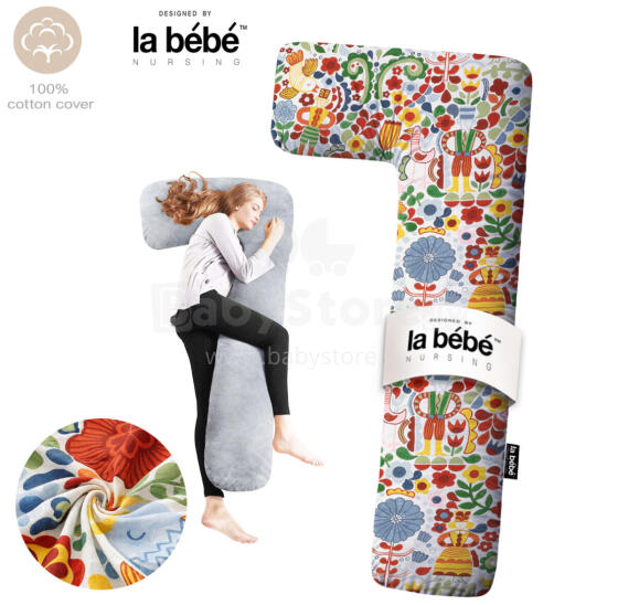 La Bebe™ Flopsy Cotton Nursing Maternity Pillow Memory foam Art. 60608156 Nordic Bloom.