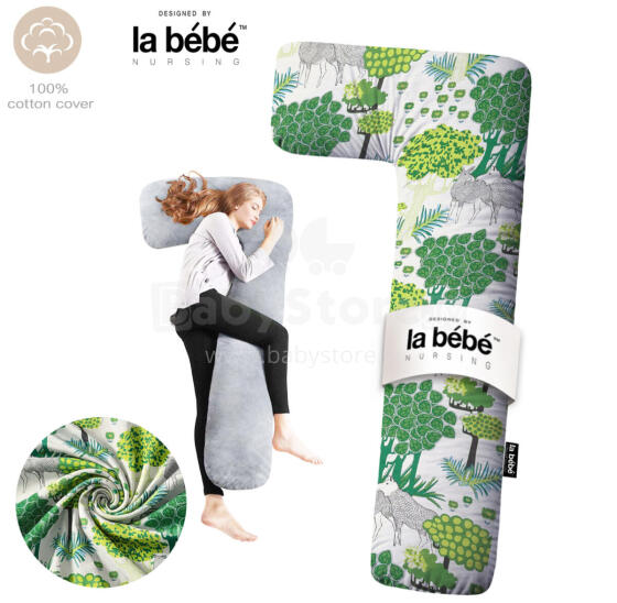 La Bebe™ Flopsy Cotton Nursing Maternity Pillow Memory foam Art. 20608166 Nordic Forest.
