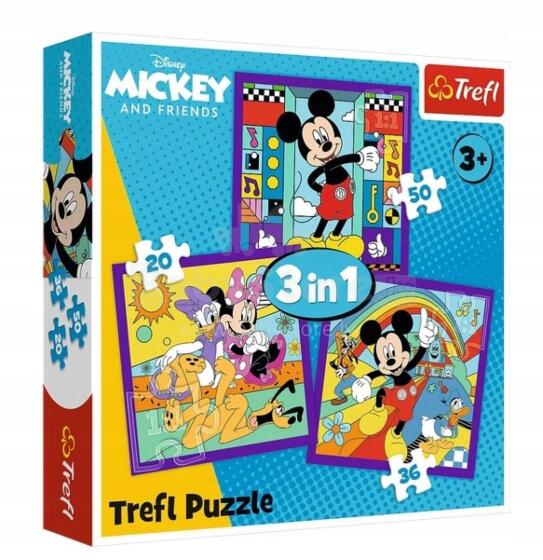 TREFL 34894 Pusle 3in1 Mickey ja tema rõõmsad sõbrad