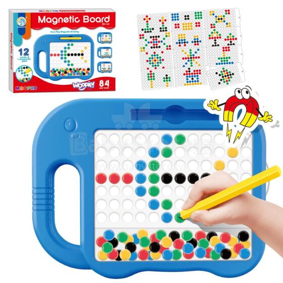 WOOPIE Magnettahvel lastele Montessori MagPad Elevant - 12-osaline komplekt