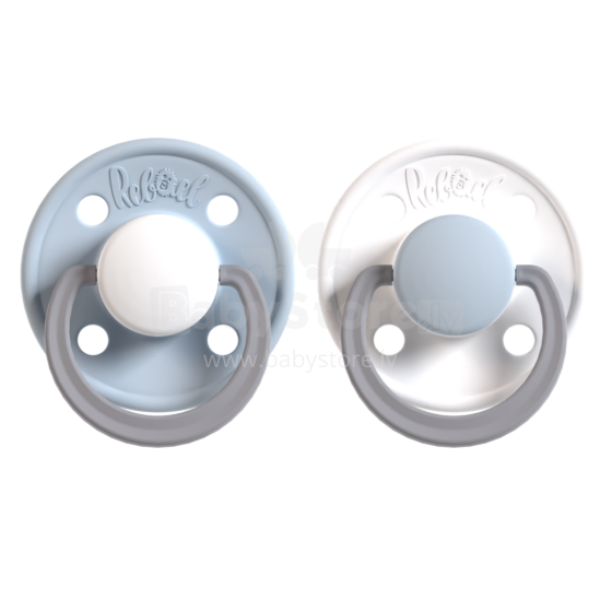 Rebael Round Latex Art.276181 Colour Mix mannekeen (lutt), mis on valmistatud 100% looduslikust kummist vanuses 6+ kuud. (2 tk.)