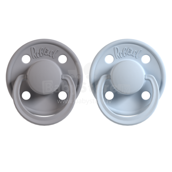 Rebael Round Latex Art.276194 Colour Mix Pacifier (nipple) made of 100% natural rubber 0-6 months (2 pcs.)