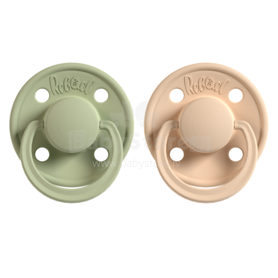 Rebael Round Latex Art.276195 Colour Mix Pacifier (nipple) made of 100% natural rubber 6+ months (2 pcs.)