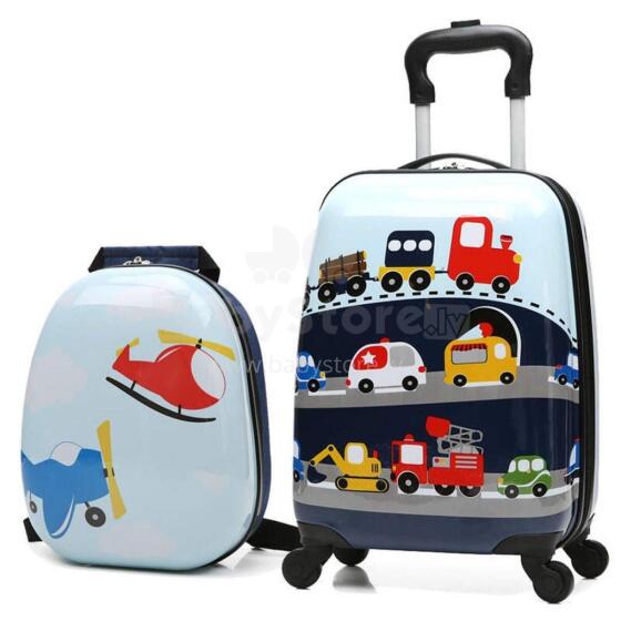 Vehicles Suitcase+Backpack  Art.BC-P-002 Laste kohver ratastel