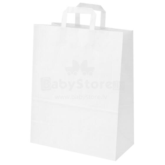 Basic L White Paper Bag Art.P21761 Paberkott 32 x 16 x 44 cm