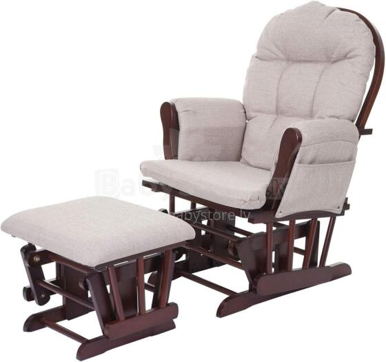 Mendler Relaxing Rocking Chair Art.HWC-C76 Cream/Brown Kiiktool söötmiseks