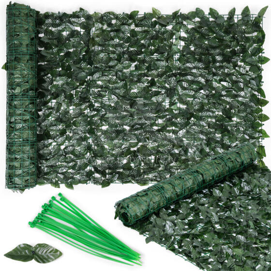 Artificial ivy hedge, 300x100 cm, green balcony cover, masking