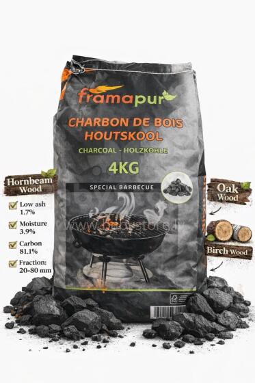 Natural Hardwood Charcoal Art.279932 Premium puusüsi Golden Flame 8L — ideaalne grillimiseks ja BBQ‑ks,4 kg