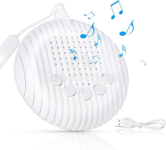 Baby Basic Noise Accessories Baby Sound Machine Art.279969 White Portable sound machine with cord and sound effects