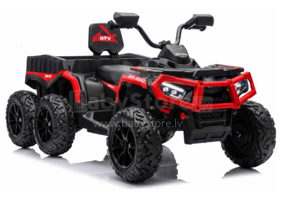 Battery-Operated Quad ATV 6 Wheels With Trailer JC606 24V 4x4 Red