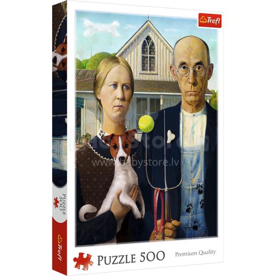 Puzzle - 500 - American Gothic: Dog Edition Trefl 37526