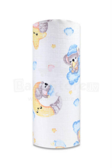 Mähkmed - 13698 - TETRA PRINT - EGA - KOALA KUU PEAL - SININE / KOLLANE - suurus 70x80 cm