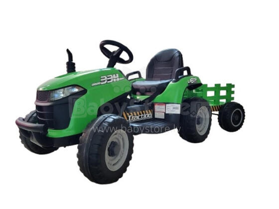 Aku Traktor - 12V - BBH-030 - TRAKTOR koos KÄRUGA - ROHELINE