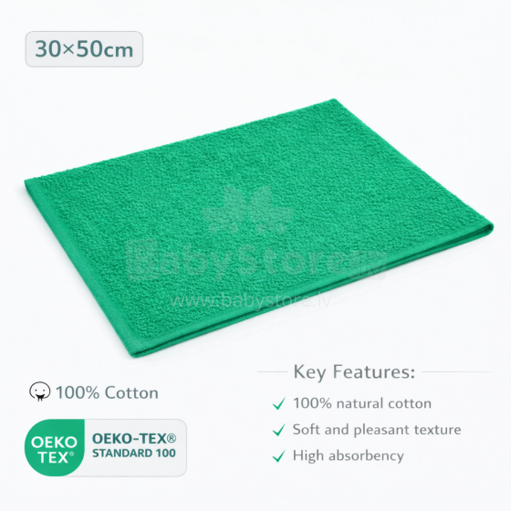 Bebe Basic Cotton Baby Towel  Art.285892 Green  Cotton frote towel 30x50 cm (100% cotton)