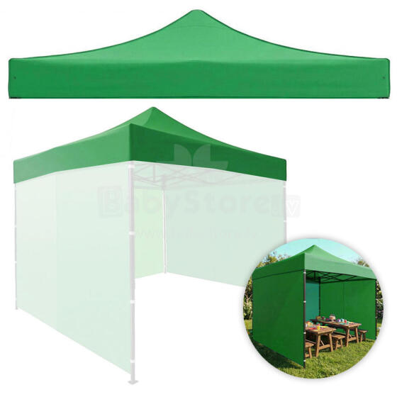 Katus 3x3 m aiapaviljoni telgile 420D, PVC, roheline, MultiGarden