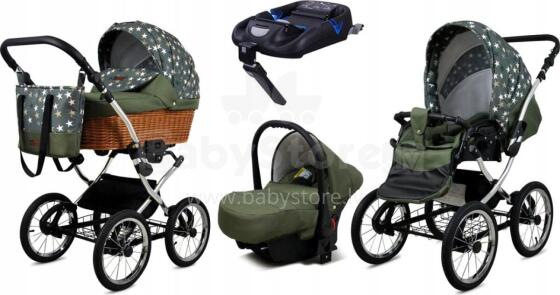 Babylux Classic Art.286136 Olive Stars  Klassikaline 3-ühes lapsevanker