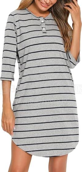 Italian Fashion Night Dress Art.286677 Light Grey  Maternity/Nursing Nightgown