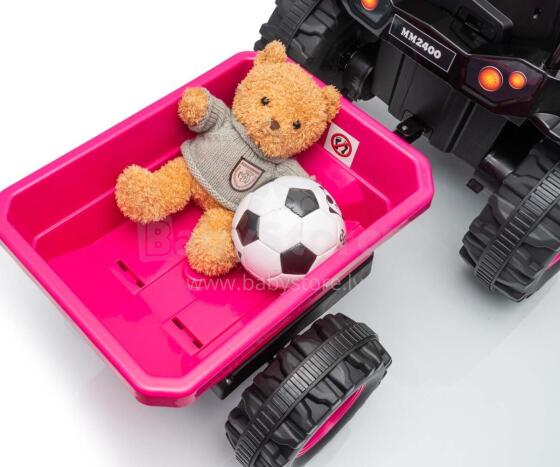 MILLY MALLY 6939 Battery-Powered Vehicle Tractor with Trailer Farmer Pink