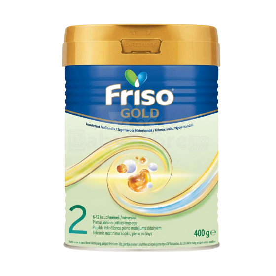 Frisolac® Gold 2 New Formula Art.287202 Piimavalem - dieettoit lastele vanuses 6-12 kuud. 400g