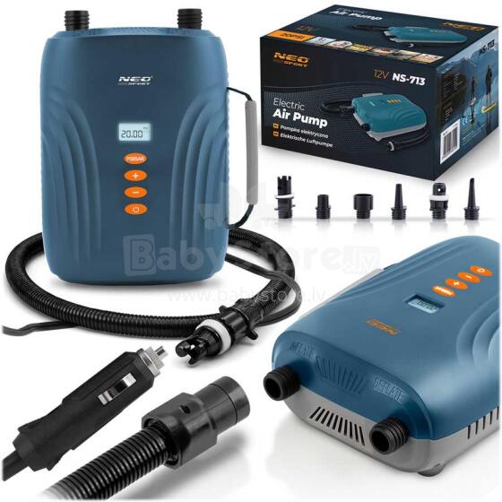 Elektriline pump SUP täispuhutavale madratsile + 6 adapterit 12V Neo-Sport NS-713