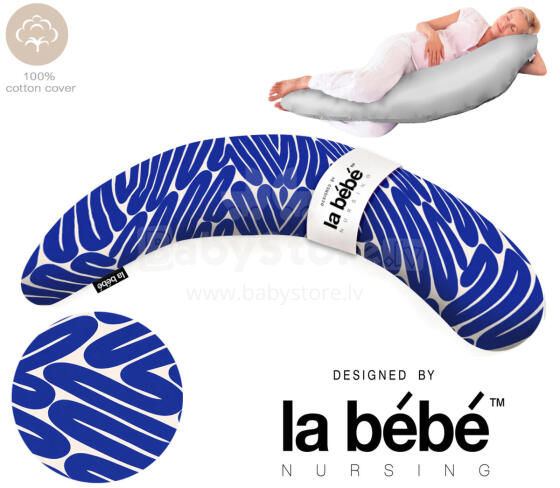 La Bebe™ Moon Cotton Maternity Pillow Art. 5-172 Wild Life. Suur Memory Foam täidisega raseduspadi (eriti pehme ja vaikne täidis)