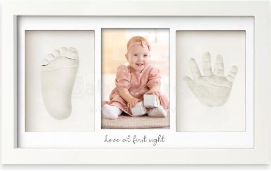 Baby Handprint and Footprint Maker Set Art for Baby Art.288058 White Kolmekordne puitraam