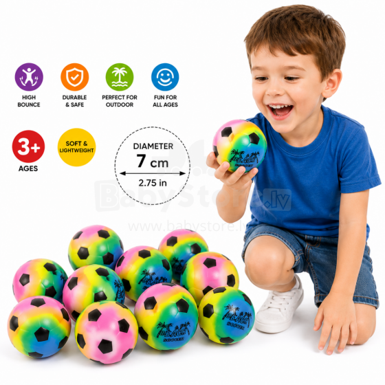 I-Toys Rainbow Soccer Ball Art.289024 Hüppepall - 7 cm