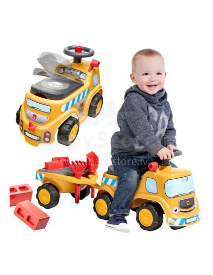 FALK Ride-On ehitusauto JCB koos haagise ja tarvikutega vanuses 1-3