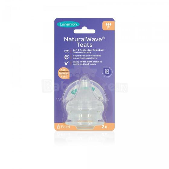 Lansinoh NaturalWave® Fast Flow Teats GB Art.75920 Natural Wave lutt, 2 tk,