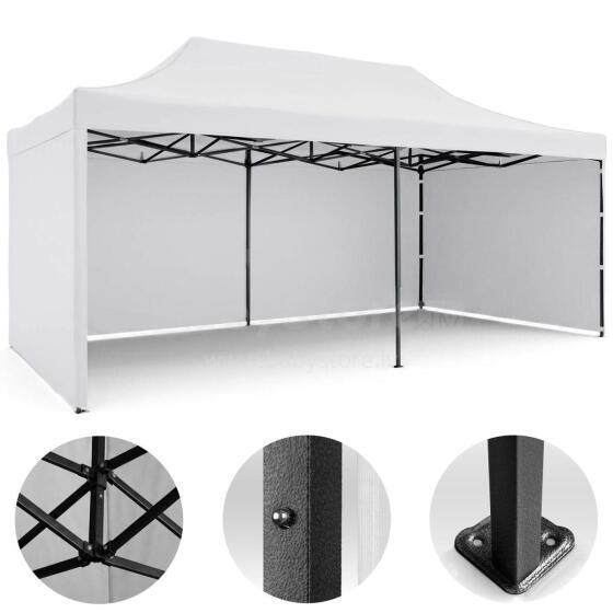 Aedpaviljon 3 seina 3 x 6m Valge Plonos