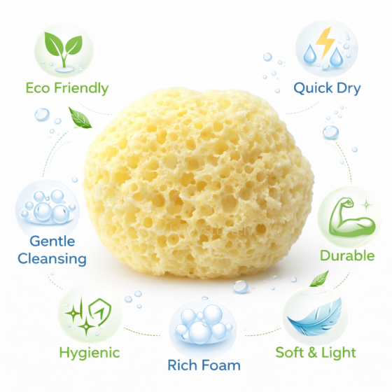 Kidsworld Natural Bath Eco Sponge Art.289934 Eco bath sponge, 200 g
