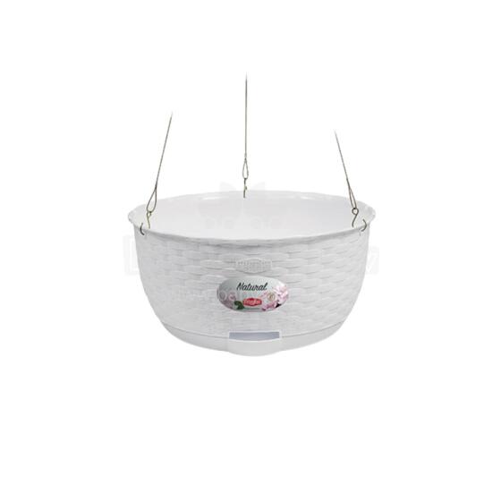 Rippuv lillepott Natural &Oslash;30x14.5cm valge
