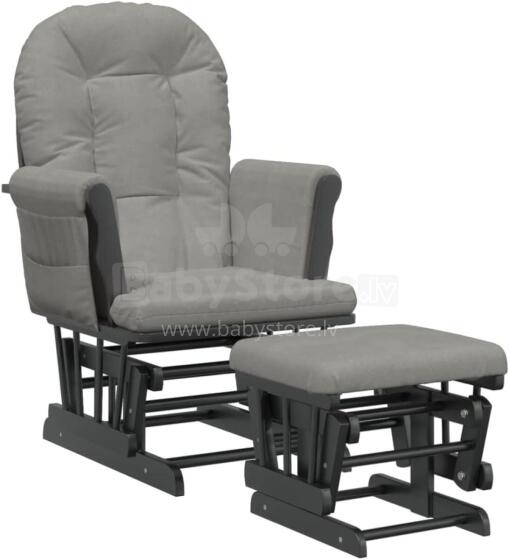 Bebe Basic Rocking Chair with Stool Art.290061 Lihgtgrey Kiiktool söötmiseks