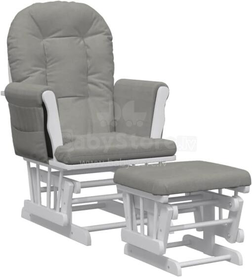 Bebe Basic Rocking Chair with Stool Art.290062 Lihgtgrey  Kiiktool söötmiseks