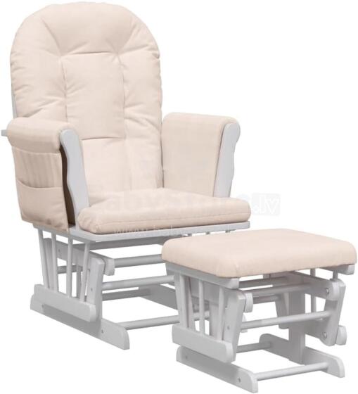 Bebe Basic Rocking Chair with Stool Art.290063 Pink Kiiktool söötmiseks