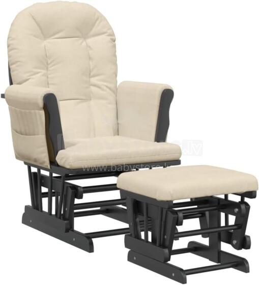 Bebe Basic Rocking Chair with Stool Art.290064 Cream/Brown Kiiktool söötmiseks