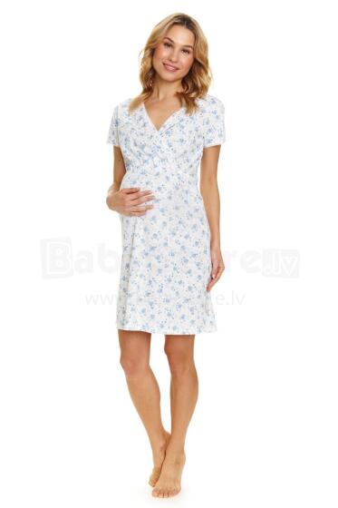 Doctornap  Cotton Night Dress Art.TCB.9394.BLUE_FLOWERS.S.01   Хлопковая ночная рубашка для беременных/кормления