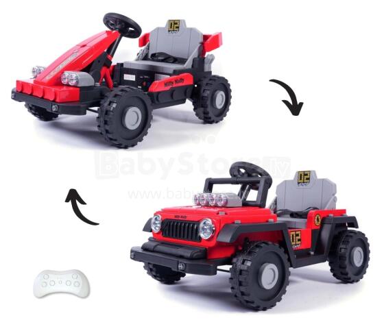 MILLY MALLY 6973 Akumulatora transportlīdzeklis Prime 2in1 Sarkans