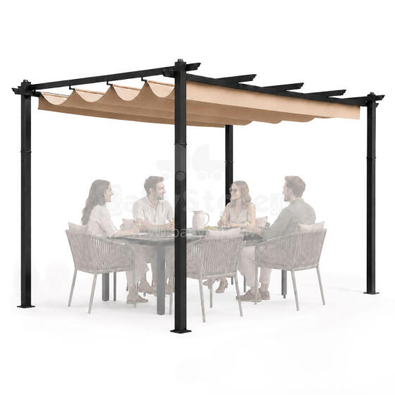 Aedade terrassi pergola 3x4 m, terasest, kuppel, beež, MultiGarden