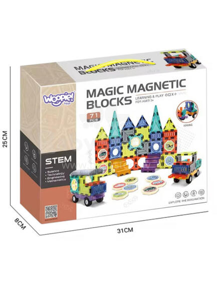 WOOPIE 54870 Magnetplokid 71 tk