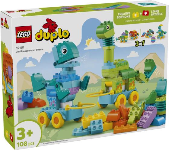 LEGO DUPLO 3in1 Dinosaurusd ratastel
