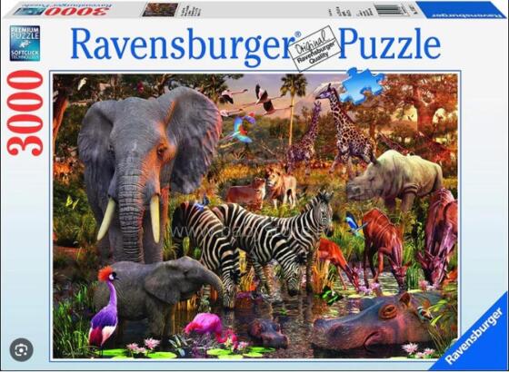 Ravensburgeri pusle 3000 tk Aafrika loomade maailm
